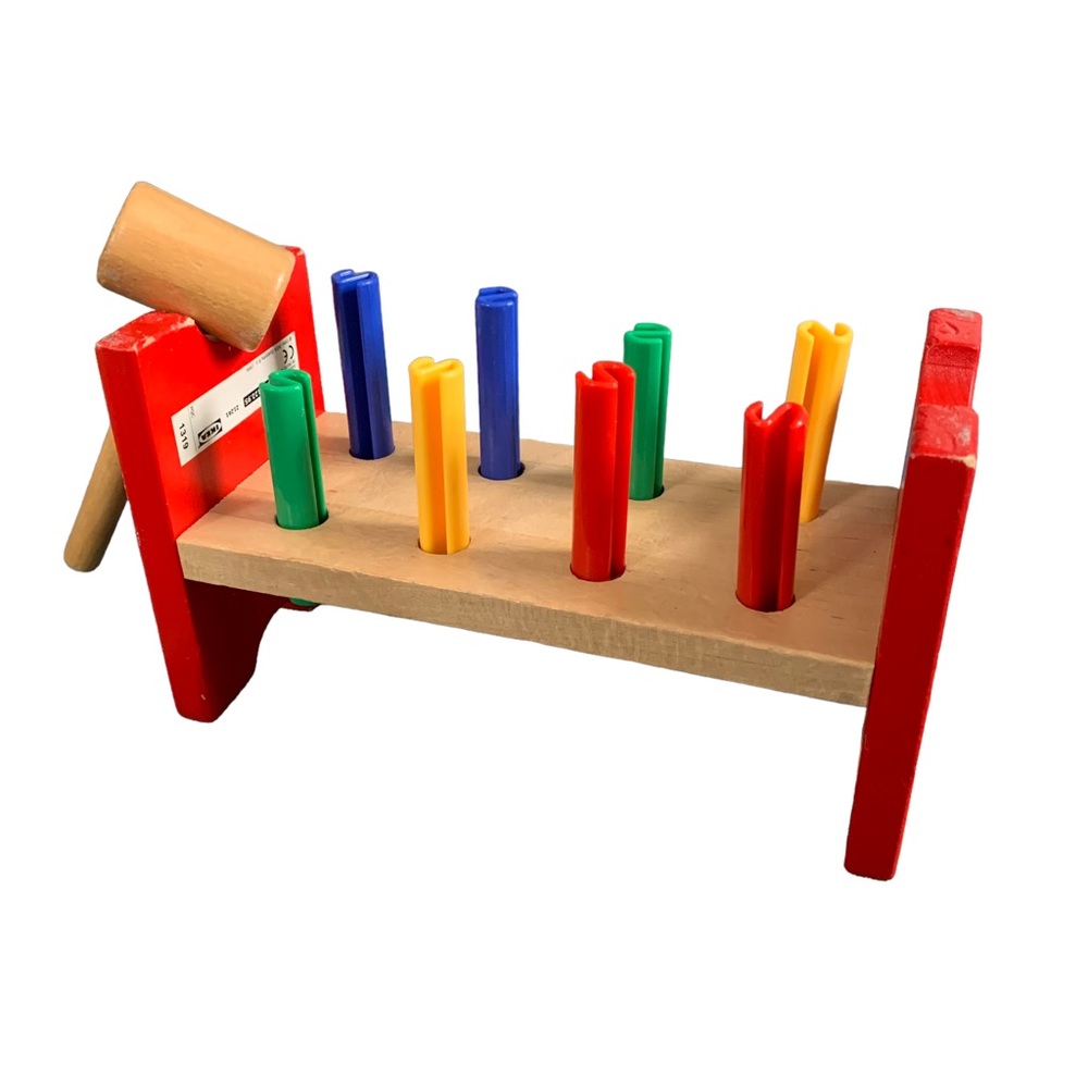 IKEA wooden hammer & peg toy